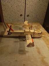 DECORATION  CHAMBRE BUREAU SALON PUZZLE 3D BOIS AVION MONTE