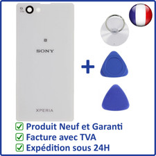 VITRE ARRIÈRE CACHE BATTERIE SONY XPERIA Z1 COMPACT MINI BLANC ADHÉSIF PRÉCOLLÉ