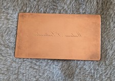 Ancienne plaque imprimerie en cuivre pour carte de visite