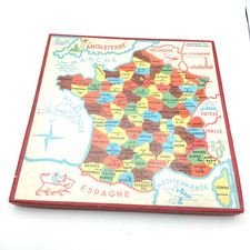 Ancien jeu éducatif Carte de France Puzzle Fernand Nathan - COMPLET