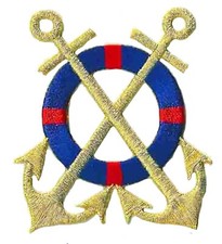 Écusson patche marine navy patch ancre bouée capitaine marin insigne brodé patch