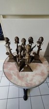 Lot de 7 STATUETTE EN BRONZE l'orchestre blues musiciens noirs jazz