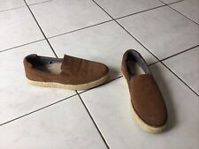 Mocassins espadrilles MASSIMO DUTTI pointure 39 daim camel marron 