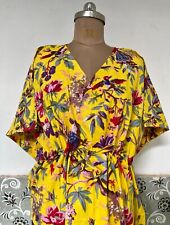 Kaftan Imprimé Oiseau Jaune