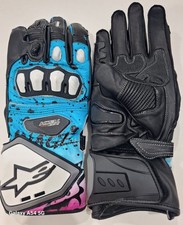Gants de course Alpinestars à gant intégral en cuir, articulation carbone -...