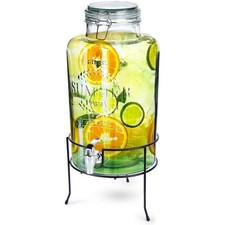 Distributeur Boisson Fontaine Verre 8L Robinet Support Jus Limonade