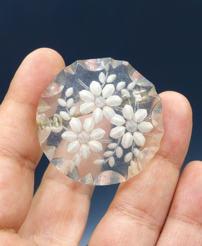 Broche ancienne lucite - ancienne,
