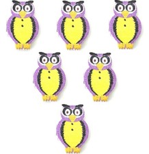 LOT 6 BOUTONS BOIS : chouette