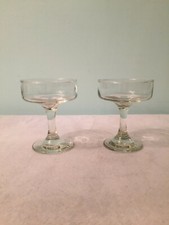 Lot of 2 Vintage Champagne Wine Dessert Bar Glass Glassware