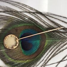 Epingle Chapeau  Cravate Porte Photo Plaqué Or Décor Nénuphar Art Nouveau