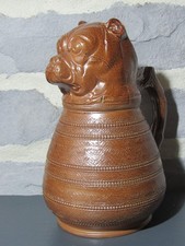 Ancien Pichet Zoomorphe en grès pour Absinthe - Chien Bouledogue DUBORJAL Paris