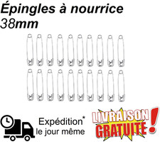 Lot 20 Épingle nourrice 38 mm