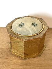 Ancienne Boite Porte épingle en Carton Gaufré Doré - époque restauration XIXe