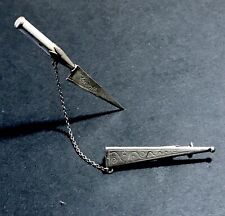 Rare Ancienne Broche Stylet Couteau Miniature Corse Argent