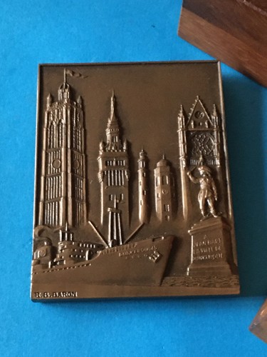 Médaille plaque bronze - médaille, en