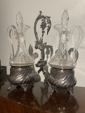 Rare Huilier Vinaigrier argent minerve Orfèvre Roussel Art Nouveau