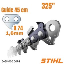 Chaîne Stihl Rapid Micro 3 RM3 – .325" – 1,6 mm – 74 maillons – Pour