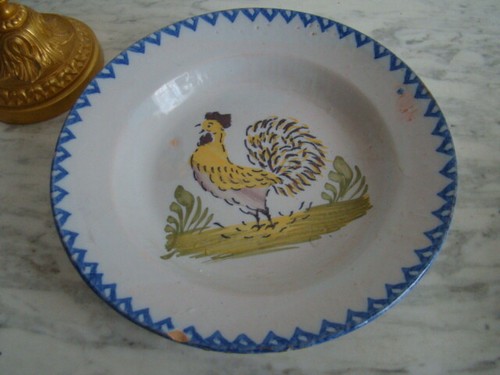 Assiette ancienne faïence - ancienne, en