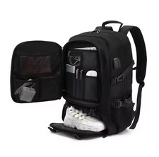 Sac à dos 50–80L homme avec port USB, compartiment chaussures, étanche