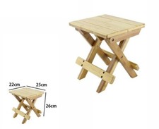 Tabouret Pliable En Bois De Bambou 22x25x26cm DFH