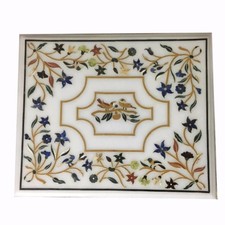 45.7cm x 38.1cm Marbre Coin Côté Table Top Handmade Travail