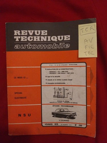 Revue technique nsu 1000 - technique,