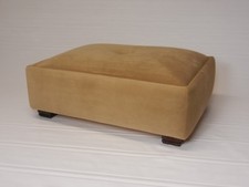 Large Tufted Suede Footstool