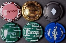 Lot 6 CAPSULES générique Divers dont n° 590 677 -  PLAQUE DE MUSELET CHAMPAGNE