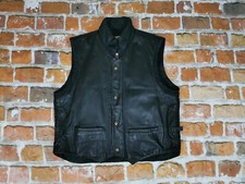 Chevignon Vintage Biker Cuir Gilet Bonds Save Noir Décontracté T:XL Pointe Top