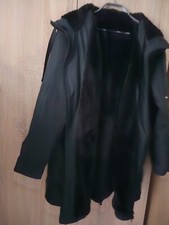 MANTEAU PARKA IMPERMEABLE NOIR FOURRURE DOUX POCHES CAPUCHE T 42 44 46  flo-sun