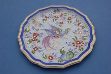 Magnifique Assiette peinte à la main  Faience Clamecy Nièvre Oiseaux de Paradis 