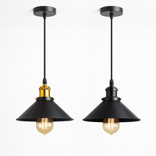Lampe suspension métal noir E27 – déco loft industriel atelier rétro vintage