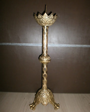 ANCIEN PIQUE-CIERGE /STYLE GOTHIQUE/BRONZE/ XIXème/H.50-56 cm/1,520 KG/EGLISE