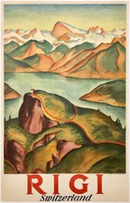 Original Vintage Affiche Rigi