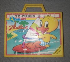 Boite jeu vintage 12 cubes Babies Animaux FranceJouets