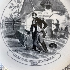 Assiette Parlante en grisaille