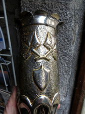 ART TRANCHEE: RARE douille OBUS CHROME  "REMINGTON"  ECUSSON, MONOGRAMME LIERRE