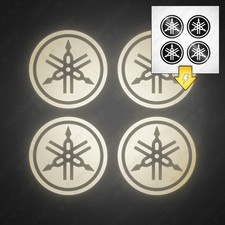 Kit 4 stickers YAMAHA 5 cm NOIR réfléchissant moto logo autocollant tuning