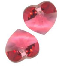 6 COEURS SWAROVSKI® ELEMENTS 6228 10.3 X 10 INDIAN PINK X 6