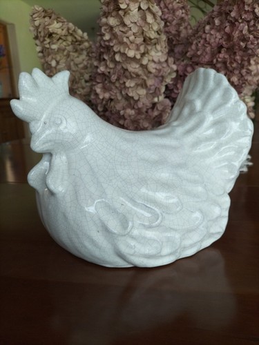 Poule céramique émaillée - poule, en