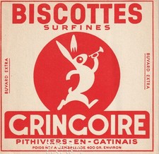 M18 BUVARD  Biscottes surfines GRINGOIRE *** Buvard ancien 15,5 x 16