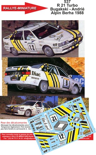 Decals ref 0537 - 1/43, renault