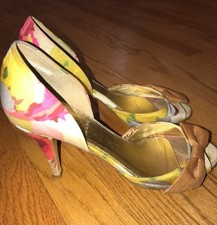 J CREW Floral & Bow Peep Toe