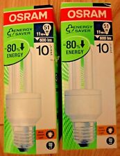 AMPOULE BASSE ÉNERGIE 0SRAM 11W ÉQUIVALENTE A 51 W DURÉE DE VIE 10 ANS, BOUCHON À VIS E27.