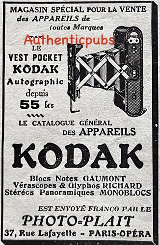 Publicite kodak vest pocket - publicite,