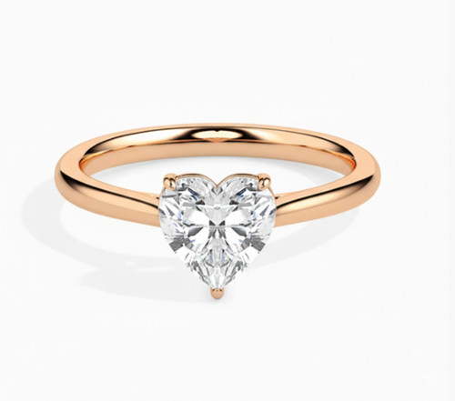Bague diamant taille cœur