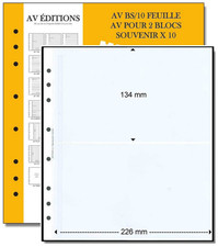 Feuilles neutres AV BS pour blocs souvenirs (x10) - AV Editions