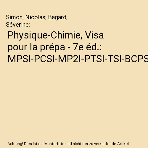 Physique chimie visa pour - pour, la