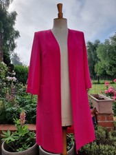 CAROLINE ROHMER : MAGNIFIQUE MANTEAU D' ÉTÉ VESTE LONGUE ROSE TRÉS BELLE QUALITÉ
