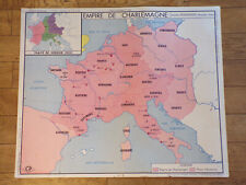 ANCIEN AFFICHE SCOLAIRE ROSSIGNOL 5 INVASION BARBARE 6 EMPIRE de CHARLEMAGNE